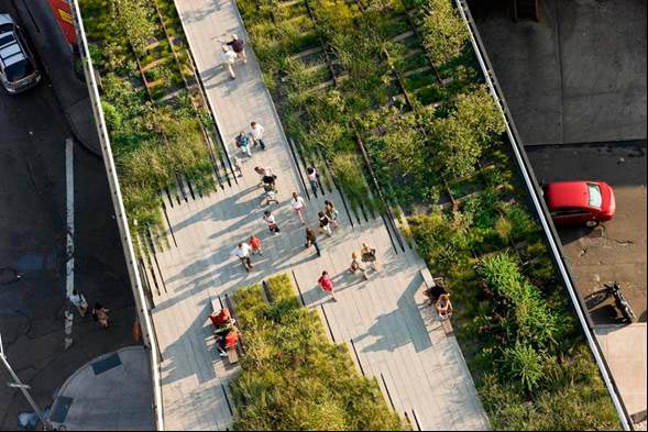 Arquibancada em trecho do High Line